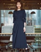 【ドゥクラッセ/DoCLASSE】のグラシエツイル・ウエストドレープワンピ―ス ネイビー|ID: prp329100004938369 ipo3291000000037255187