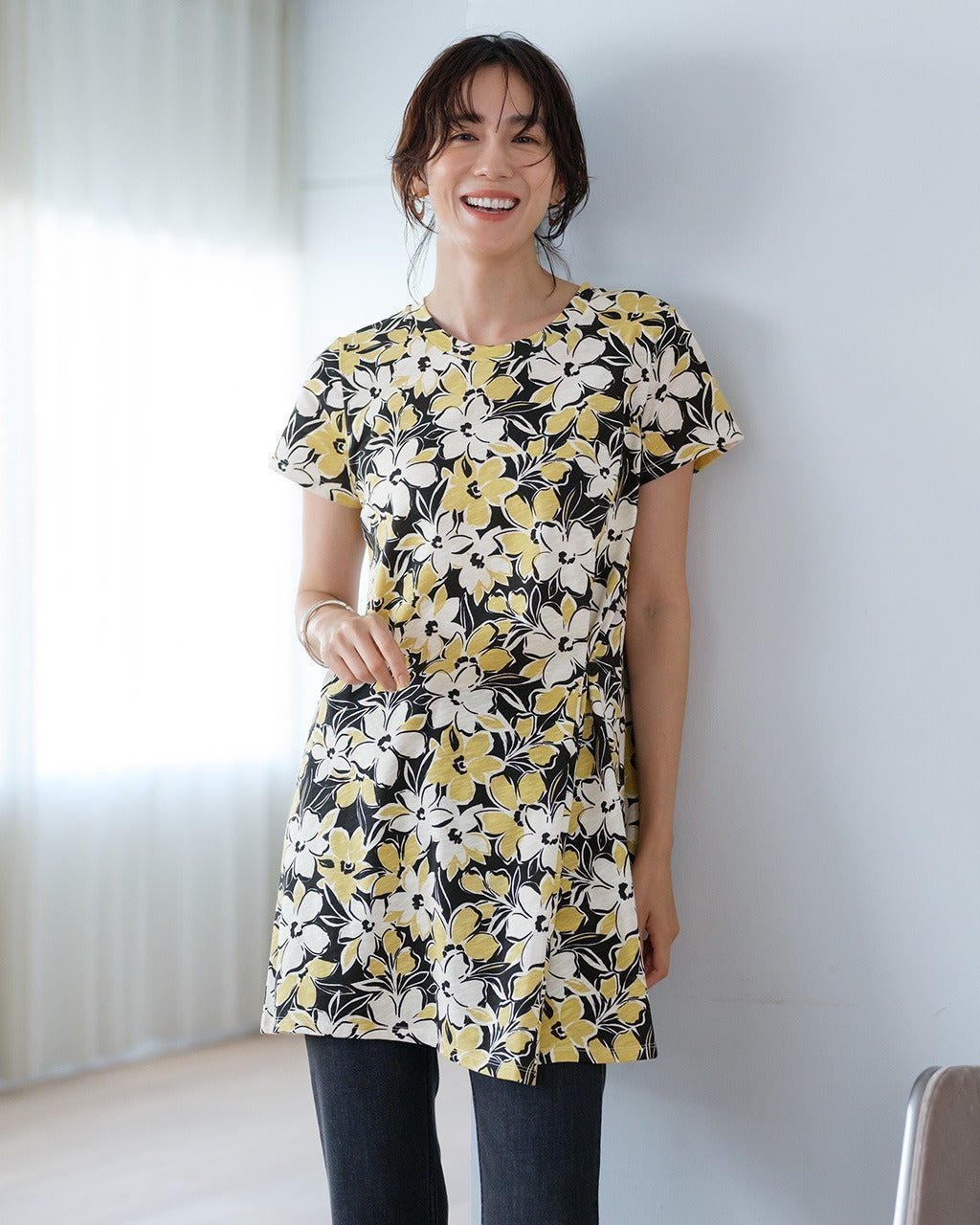 【ドゥクラッセ/DoCLASSE】の綿スラブ・アシメフレアチュニック 人気、トレンドファッション・服の通販 founy(ファニー) 　ファッション　Fashion　レディースファッション　Fashion for Women　トップス・カットソー　Cut & Sew Tops　アシンメトリー　Asymmetrical Style　カットソー　Cut and Sewn Top　シンプル　Simple, Minimal　チュニック　Tunic, Long Top　フィット　Fit, Slim Fit　フレア　Flare, Flared　プリント　Print, Printed Pattern　ボトム　Bottoms, Lower Wear　人気　Popular, Best Seller　夏　Summer　 other-1|ID: prp329100004938371 ipo3291000000037057012