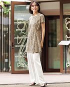 【ドゥクラッセ/DoCLASSE】の綿スラブ・アシメフレアチュニック グレーベージュ|ID: prp329100004938371 ipo3291000000037245308