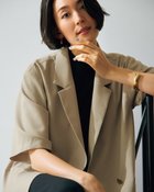 【ドゥクラッセ/DoCLASSE】のドライツイル・ハーフスリーブジャケット ベージュ|ID: prp329100004938373 ipo3291000000037057120