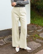 【ドゥクラッセ/DoCLASSE】のハイカウントサキソニー・ストレートパンツ ホワイト|ID: prp329100004938385 ipo3291000000037102839