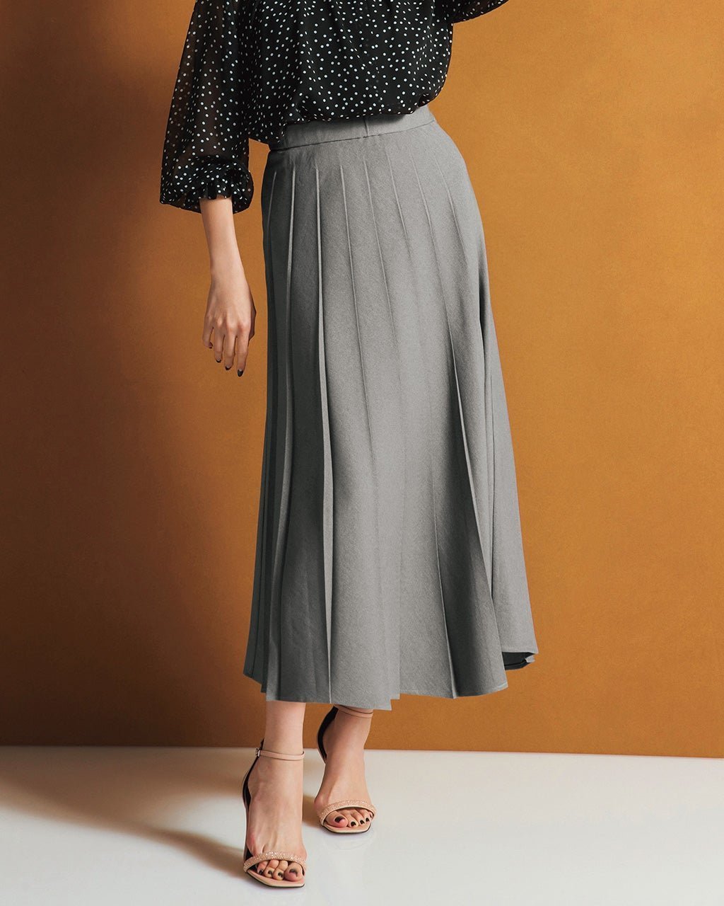 【ドゥクラッセ/DoCLASSE】のフラットプリーツ・Aラインスカート/82cm インテリア・キッズ・メンズ・レディースファッション・服の通販 founy(ファニー) 　ファッション　Fashion　レディースファッション　Fashion for Women　スカート　Skirts　Aライン・フレアスカート　A-Line & Flared Skirts　フラット　Flat, Flat Shoes　プリーツ　Pleats, Pleated　グレー|ID: prp329100004938388 ipo3291000000037057520