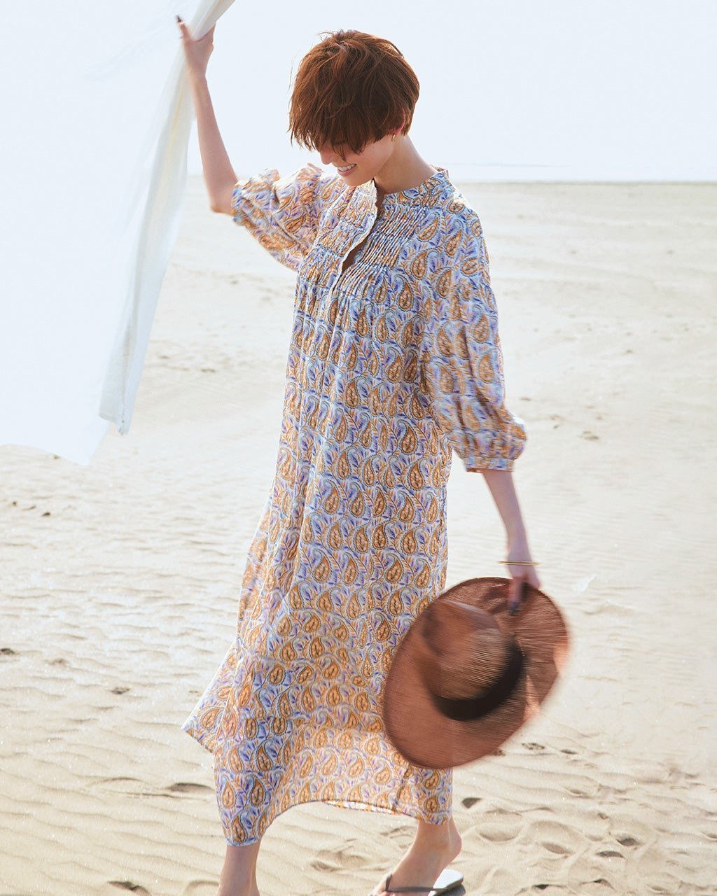 【ドゥクラッセ/DoCLASSE】のコットンローン・プリントドレス 人気、トレンドファッション・服の通販 founy(ファニー) 　ファッション　Fashion　レディースファッション　Fashion for Women　ワンピース　Dresses　フォーマル・パーティードレス・結婚式用ドレス　Elegant & Casual Dresses　エスニック　Ethnic Style　サマー　Summer, Summer Style　ショルダー　Shoulder, Shoulder Strap　スリーブ　Sleeve, Long Sleeve / Short Sleeve　ドレス　Dress, One-Piece　ドロップ　Drop Shoulder, Dropped Style　プリント　Print, Printed Pattern　マキシ　Maxi, Full Length　 other-1|ID: prp329100004938390 ipo3291000000037057531