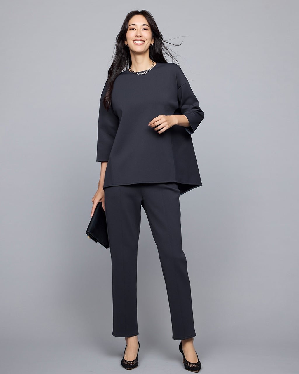 【ドゥクラッセ/DoCLASSE】のトリアセスキューバ・センターシームパンツ インテリア・キッズ・メンズ・レディースファッション・服の通販 founy(ファニー) 　ファッション　Fashion　レディースファッション　Fashion for Women　セットアップ　Matching Sets　レディースパンツ・ボトムス　Pants & Trousers / Bottoms　シルク　Silk, 100% Silk　ストレッチ　Stretch, Stretchy Fabric　セットアップ　Set-Up, Coordinated Outfit　ドレス　Dress, One-Piece　ネイビー|ID: prp329100004938395 ipo3291000000037057556