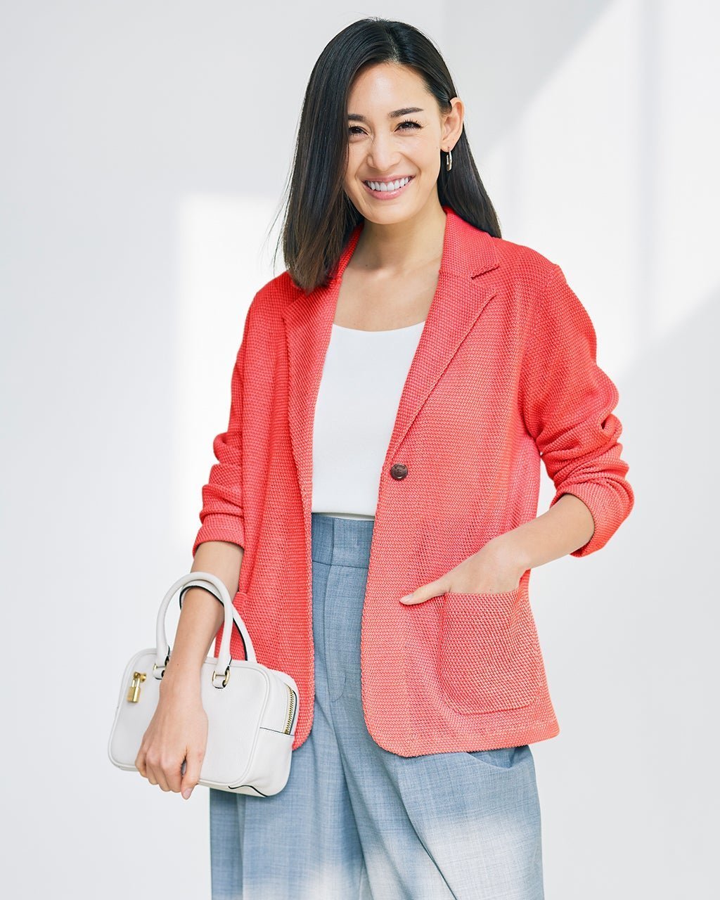 【ドゥクラッセ/DoCLASSE】の鹿の子ニット・テーラードジャケット インテリア・キッズ・メンズ・レディースファッション・服の通販 founy(ファニー) 　ファッション　Fashion　レディースファッション　Fashion for Women　アウター　Coat / Outerwear Collection　レディースジャケット・軽アウター　Jackets　テーラードジャケット / 通勤・きれいめスタイル　Tailored Jackets & Blazers　カーディガン　Cardigan, Knitwear　ジャケット　Jacket, Outerwear　ダウン　Down, Puffer　エレガント 上品　Elegant　人気　Popular, Best Seller　秋　Autumn　鹿の子　Piqué, Kanoko Fabric　コーラル|ID: prp329100004938405 ipo3291000000037057585