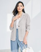 【ドゥクラッセ/DoCLASSE】の鹿の子ニット・テーラードジャケット ライトグレー|ID: prp329100004938405 ipo3291000000037057586