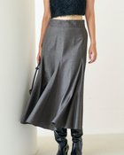 【ドゥクラッセ/DoCLASSE】のウールサキソニー・Aラインロングスカート チャコール|ID: prp329100004942373 ipo3291000000037094205