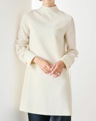 【ドゥクラッセ/DoCLASSE】のヴァージンウールストレッチ・チュニックワンピース ホワイト|ID: prp329100004942376 ipo3291000000037094217