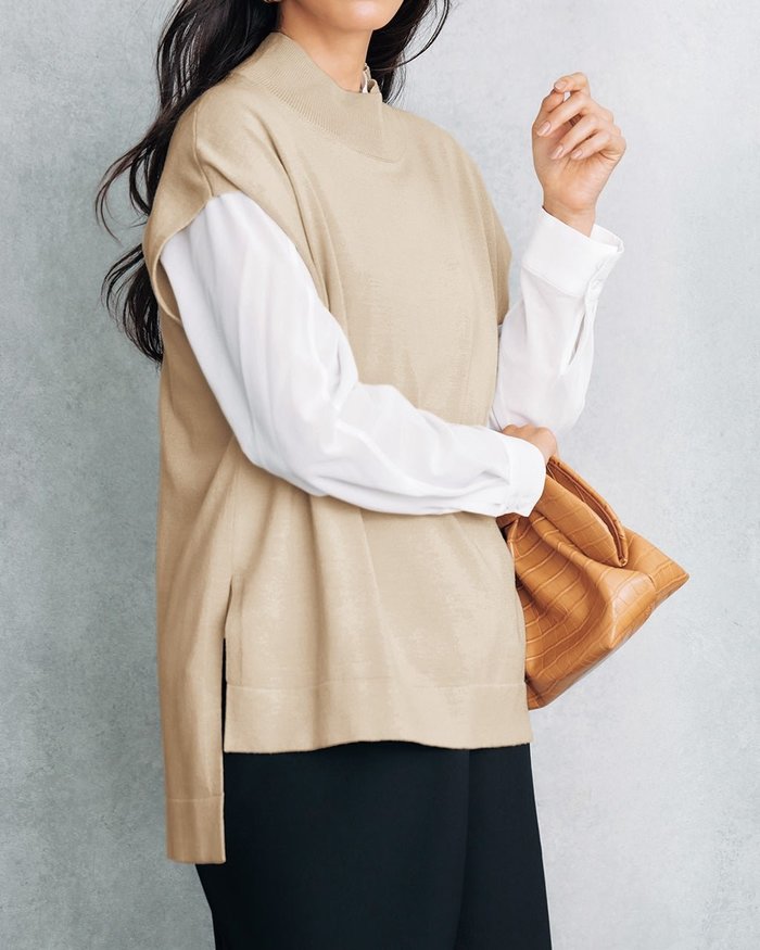 【ドゥクラッセ/DoCLASSE】の天竺編み・ハイネックベスト インテリア・キッズ・メンズ・レディースファッション・服の通販 founy(ファニー) https://founy.com/ ファッション Fashion レディースファッション Fashion for Women アウター Coat / Outerwear Collection レディースジャケット・軽アウター Jackets おすすめ Recommended / Our Picks インナー Innerwear ジャケット Jacket, Outerwear スリット Slit, Slit Detail ハイネック High Neck, Mock Neck ベスト Vest, Waistcoat 人気 Popular, Best Seller A/W・秋冬 Autumn/Winter |ID: prp329100004942377 ipo3291000000037094222