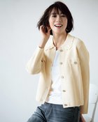 【ドゥクラッセ/DoCLASSE】のスカラップ衿・畦タック編みブルゾン エクルー|ID: prp329100004942379 ipo3291000000037094249