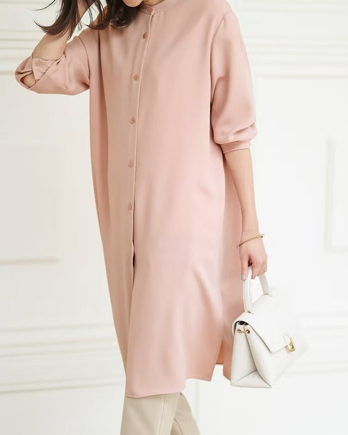 【ドゥクラッセ/DoCLASSE】のエステルダブル・バンドカラーチュニック インテリア・キッズ・メンズ・レディースファッション・服の通販 founy(ファニー) https://founy.com/ ファッション Fashion レディースファッション Fashion for Women トップス・カットソー Cut & Sew Tops チュニック Tunic, Long Top |ID: prp329100004942390 ipo3291000000037094579