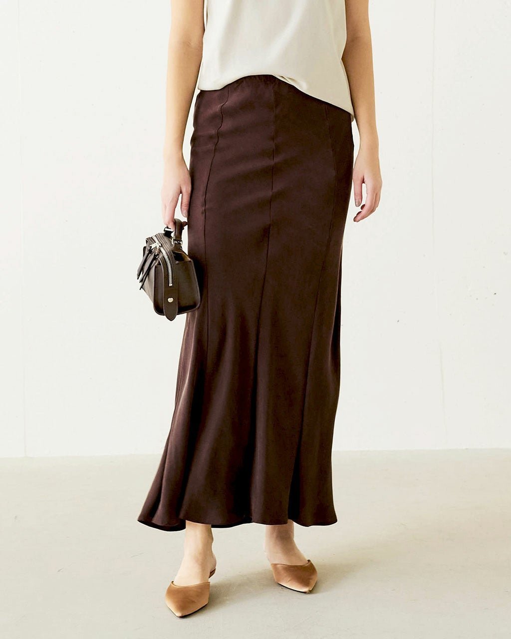 【ドゥクラッセ/DoCLASSE】のビンテージサテン・マーメイドスカート インテリア・キッズ・メンズ・レディースファッション・服の通販 founy(ファニー) 　ファッション　Fashion　レディースファッション　Fashion for Women　スカート　Skirts　マーメイド　Mermaid, Fishtail Silhouette　ロング　Long, Long-Length　ブラウン|ID: prp329100004942761 ipo3291000000037099083