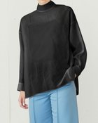 【ドゥクラッセ/DoCLASSE】のコットンオーガンジー・スタンドカラーブラウス 人気、トレンドファッション・服の通販 founy(ファニー) ファッション Fashion レディースファッション Fashion for Women トップス・カットソー Cut & Sew Tops シャツ・ブラウス・オフィスカジュアル Elegant Blouses & Button-Ups オーガンジー Organza Fabric ギャザー Gathered, Ruffled シンプル Simple, Minimal ジャケット Jacket, Outerwear スリーブ Sleeve, Long Sleeve / Short Sleeve ハイネック High Neck, Mock Neck thumbnail ブラック|ID: prp329100004942772 ipo3291000000037099127