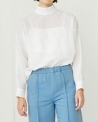 【ドゥクラッセ/DoCLASSE】のコットンオーガンジー・スタンドカラーブラウス 人気、トレンドファッション・服の通販 founy(ファニー) ファッション Fashion レディースファッション Fashion for Women トップス・カットソー Cut & Sew Tops シャツ・ブラウス・オフィスカジュアル Elegant Blouses & Button-Ups オーガンジー Organza Fabric ギャザー Gathered, Ruffled シンプル Simple, Minimal ジャケット Jacket, Outerwear スリーブ Sleeve, Long Sleeve / Short Sleeve ハイネック High Neck, Mock Neck thumbnail ホワイト|ID: prp329100004942772 ipo3291000000037099129
