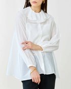 【ドゥクラッセ/DoCLASSE】のコットンシルクボイル・フリル衿ブラウス ホワイト|ID: prp329100004942773 ipo3291000000037259098
