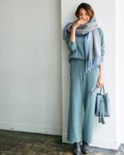 【ドゥクラッセ/DoCLASSE】の総針編み・ピンタックストレートパンツ 人気、トレンドファッション・服の通販 founy(ファニー) ファッション Fashion レディースファッション Fashion for Women パンツ Pants & Trousers ストレッチ Stretch, Stretchy Fabric ストレート Straight, Straight Cut セットアップ Set-Up, Coordinated Outfit thumbnail ダスティーブルー|ID: prp329100004943093 ipo3291000000037102918