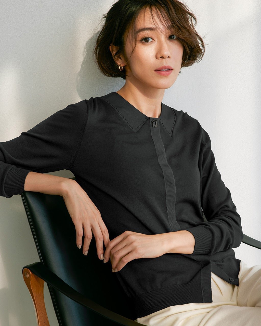 【ドゥクラッセ/DoCLASSE】のスーパーファインメリノ・デザインカーディガン インテリア・キッズ・メンズ・レディースファッション・服の通販 founy(ファニー) 　ファッション　Fashion　レディースファッション　Fashion for Women　トップス・カットソー　Cut & Sew Tops　カーディガン・羽織り　Layered Style Cardigans　なめらか　Smooth, Silky Texture　カーディガン　Cardigan, Knitwear　グログラン　Grosgrain, Grosgrain Ribbon　ハンド　Hand, Handmade　ブラック|ID: prp329100004943101 ipo3291000000037103006