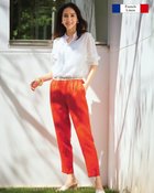 【ドゥクラッセ/DoCLASSE】の14番リネン・グログランテーパードパンツ 人気、トレンドファッション・服の通販 founy(ファニー) ファッション Fashion レディースファッション Fashion for Women パンツ Pants & Trousers フランス France, French フレンチ French, French Style リネン Linen, Linen Fabric 夏 Summer thumbnail レッド|ID: prp329100004943111 ipo3291000000037103134