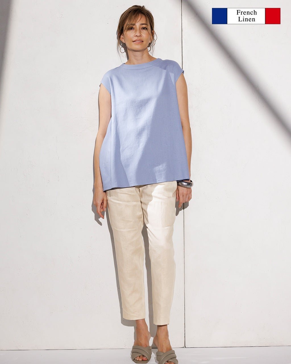 【ドゥクラッセ/DoCLASSE】の14番リネン・グログランテーパードパンツ インテリア・キッズ・メンズ・レディースファッション・服の通販 founy(ファニー) 　ファッション　Fashion　レディースファッション　Fashion for Women　パンツ　Pants & Trousers　フランス　France, French　フレンチ　French, French Style　リネン　Linen, Linen Fabric　夏　Summer　ストーン|ID: prp329100004943111 ipo3291000000037103136