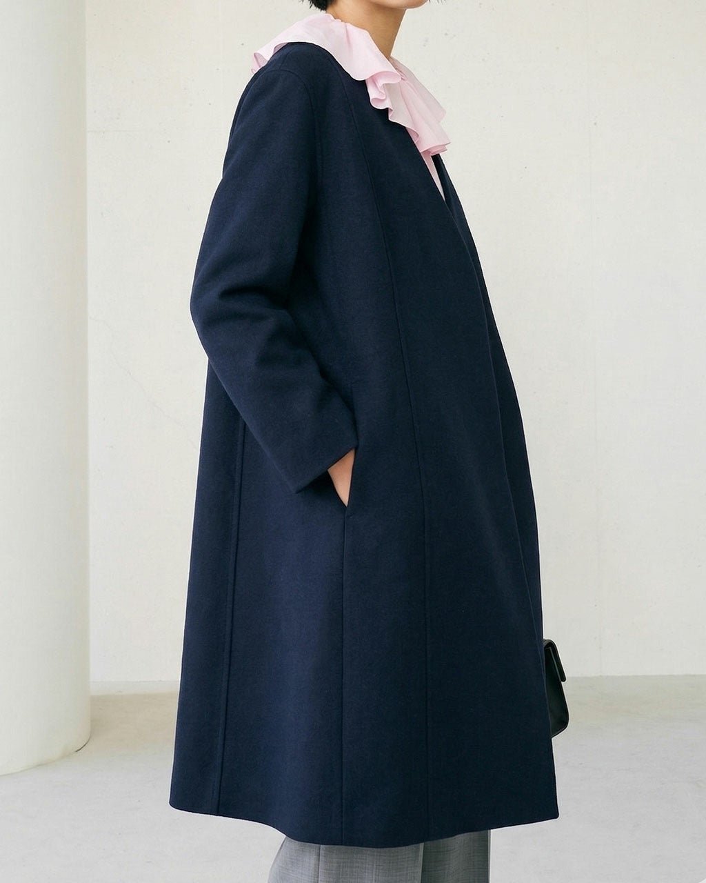 【ドゥクラッセ/DoCLASSE】のコットンダブルフェイス・コクーンコート インテリア・キッズ・メンズ・レディースファッション・服の通販 founy(ファニー) 　ファッション　Fashion　レディースファッション　Fashion for Women　アウター　Coat / Outerwear Collection　コート・ロングコート・ピーコート　Long Coats, Peacoats & More　シェイプ　Shape, Slim Fit　スマート　Smart, Elegant　春　Spring　ネイビー|ID: prp329100004943141 ipo3291000000037103738