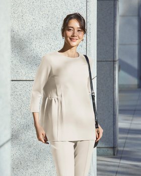 【ドゥクラッセ/DoCLASSE】 ストレッチダブルフェイス・ペプラムトップス大人の最旬トレンドファッション＆コーディネート founy(ファウニー) ファッション Fashion レディースファッション Fashion for Women トップス・カットソー Cut & Sew Tops シャツ・ブラウス・オフィスカジュアル Elegant Blouses & Button-Ups ロングTシャツ・Tシャツ Longline T-Shirts & Tees カットソー・ベーシックTシャツ Cut-and-Sewn Tops / Stretch Tees & Basics オケージョン Occasion Wear カットソー Cut and Sewn Top セットアップ Set-Up, Coordinated Outfit ダブル Double, Double-Breasted フェイス Face, Facial Design ペプラム Peplum, Flared Hem |ID:prp329100004956647