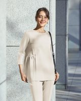 【ドゥクラッセ/DoCLASSE】のストレッチダブルフェイス・ペプラムトップス 大人の最旬トレンドファッション＆コーディネート founy(ファウニー) ファッション Fashion レディースファッション Fashion for Women トップス・カットソー Cut & Sew Tops シャツ・ブラウス・オフィスカジュアル Elegant Blouses & Button-Ups ロングTシャツ・Tシャツ Longline T-Shirts & Tees カットソー・ベーシックTシャツ Cut-and-Sewn Tops / Stretch Tees & Basics オケージョン Occasion Wear カットソー Cut and Sewn Top セットアップ Set-Up, Coordinated Outfit ダブル Double, Double-Breasted フェイス Face, Facial Design ペプラム Peplum, Flared Hem |ID:prp329100004956647