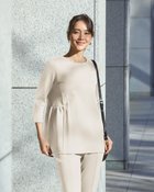 【ドゥクラッセ/DoCLASSE】のストレッチダブルフェイス・ペプラムトップス ストーン|ID: prp329100004956647 ipo3291000000037358830