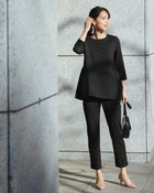 【ドゥクラッセ/DoCLASSE】のストレッチダブルフェイス・ペプラムトップス ブラック|ID: prp329100004956647 ipo3291000000037358832