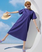 【ドゥクラッセ/DoCLASSE】の高密度コットン・テントラインワンピ/ミディ ロイヤルブルー|ID: prp329100004956652 ipo3291000000037235268
