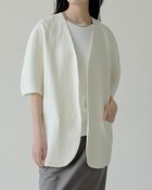 【ドゥクラッセ/DoCLASSE】のオックスリネン・ハーフスリーブジャケット オフホワイト|ID:prp329100004963464