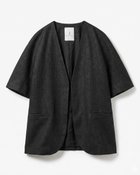 【ドゥクラッセ/DoCLASSE】のオックスリネン・ハーフスリーブジャケット ブラック|ID: prp329100004963464 ipo3291000000037282801