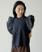 【ドゥクラッセ/DoCLASSE】の異素材使い・袖フリルニット 大人の最旬トレンドファッション＆コーディネート founy(ファウニー) ファッション Fashion レディースファッション Fashion for Women トップス・カットソー Cut & Sew Tops ニット Knit Tops & Sweaters 新作・新入荷 New Arrivals / New In シアー Sheer, See-Through フリル Frill, Ruffle リネン Linen, Linen Fabric thumbnail ネイビー|ID: prp329100004963465 ipo3291000000037236518