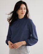 【ドゥクラッセ/DoCLASSE】の超長綿・異素材フリルハイネック ネイビー|ID: prp329100004963882 ipo3291000000037247322
