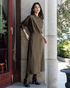 【ドゥクラッセ/DoCLASSE】のサキソニー・フレアシャツワンピース 大人の最旬トレンドファッション＆コーディネート founy(ファウニー) ファッション Fashion レディースファッション Fashion for Women ワンピース Dresses シャツワンピース / 1枚で着映えコーデ Shirt Dresses ブラウジング Blouson Silhouette, Cinched Waist 人気 Popular, Best Seller thumbnail ダークトープ|ID: prp329100004982955 ipo3291000000037329228