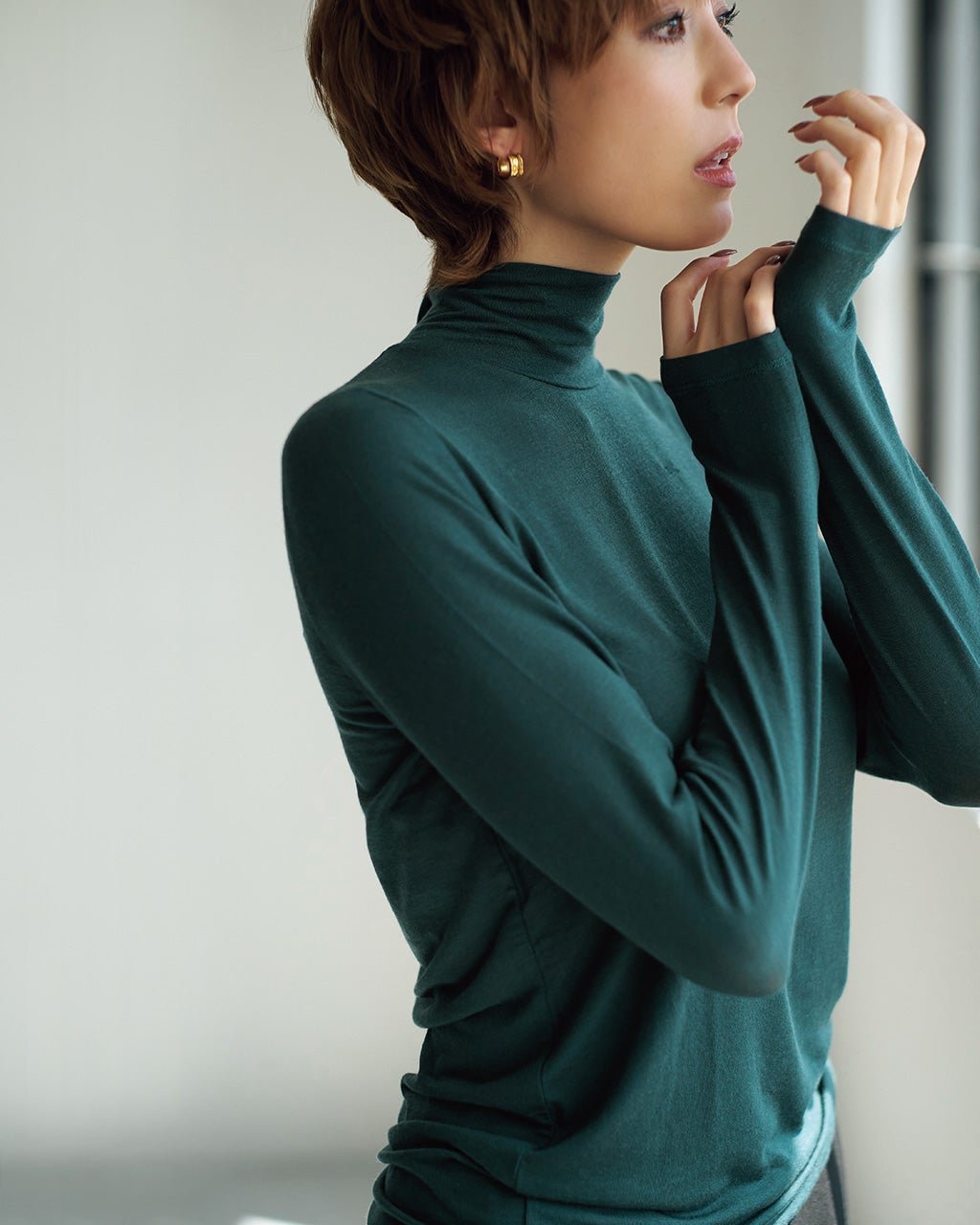 【ドゥクラッセ/DoCLASSE】のカシミヤ混・シアーハイネック インテリア・キッズ・メンズ・レディースファッション・服の通販 founy(ファウニー) 　ファッション　Fashion　レディースファッション　Fashion for Women　トップス・カットソー　Cut & Sew Tops　ニット　Knit Tops & Sweaters　カットソー　Cut and Sewn Top　セーター　Sweater, Knitwear　ハイネック　High Neck, Mock Neck　ベスト　Vest, Waistcoat　ミックス　Mix, Mixed Style　ダークグリーン|ID: prp329100004982958 ipo3291000000037329251
