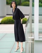 【ドゥクラッセ/DoCLASSE】のSARARI Air・キーネックドレス/ミディ 大人の最旬トレンドファッション＆コーディネート founy(ファウニー) ファッション Fashion レディースファッション Fashion for Women ワンピース Dresses フォーマル・パーティードレス・結婚式用ドレス Elegant & Casual Dresses カフス Cuff Design ドレス Dress, One-Piece フィット Fit, Slim Fit フレア Flare, Flared 無地 Plain, Solid Color ロング Long, Long-Length 新作・新入荷 New Arrivals / New In 夏 Summer thumbnail ミッドナイトブルー|ID: prp329100004985537 ipo3291000000037345288