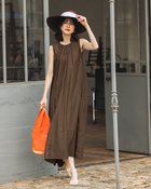 【ドゥクラッセ/DoCLASSE】のエアリーシアー・ロングフレアワンピース 大人の最旬トレンドファッション＆コーディネート founy(ファウニー) ファッション Fashion レディースファッション Fashion for Women ワンピース Dresses 新作・新入荷 New Arrivals / New In なめらか Smooth, Silky Texture インナー Innerwear シアー Sheer, See-Through ドレス Dress, One-Piece ドレープ Drape, Draping Fabric ノースリーブ Sleeveless, No-Sleeve thumbnail ダークブラウン|ID: prp329100004985538 ipo3291000000037345301