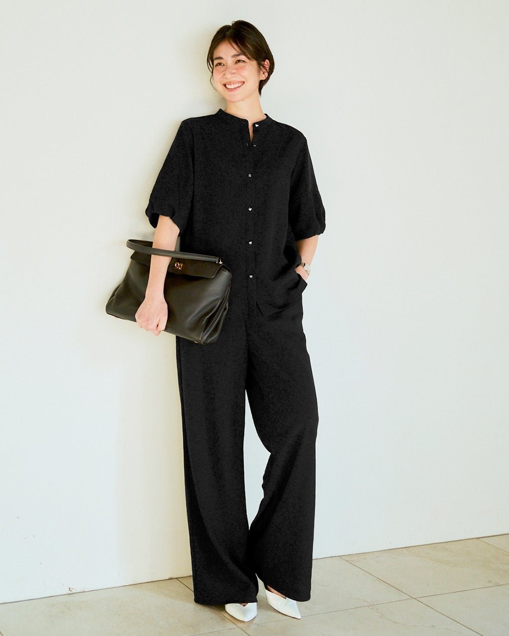 【ドゥクラッセ/DoCLASSE】のビューティバイアス・ブリーズパンツ/63㎝ インテリア・キッズ・メンズ・レディースファッション・服の通販 founy(ファウニー) 　ファッション　Fashion　レディースファッション　Fashion for Women　パンツ　Pants & Trousers　秋　Autumn　セットアップ　Set-Up, Coordinated Outfit　リネン　Linen, Linen Fabric　ワイド　Wide, Wide Fit　新作・新入荷　New Arrivals / New In　夏　Summer　エレガント 上品　Elegant　ブラック|ID: prp329100004985541 ipo3291000000037345320