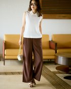 【ドゥクラッセ/DoCLASSE】のビューティバイアス・ブリーズパンツ/70㎝ 大人の最旬トレンドファッション＆コーディネート founy(ファウニー) ファッション Fashion レディースファッション Fashion for Women パンツ Pants & Trousers 秋 Autumn セットアップ Set-Up, Coordinated Outfit リネン Linen, Linen Fabric ワイド Wide, Wide Fit 新作・新入荷 New Arrivals / New In 夏 Summer エレガント 上品 Elegant thumbnail ダークブラウン|ID: prp329100004985543 ipo3291000000037345356