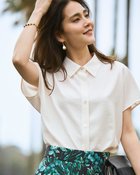 【ドゥクラッセ/DoCLASSE】のブリーズクロス・フレンチスリーブシャツ 大人の最旬トレンドファッション＆コーディネート founy(ファウニー) ファッション Fashion レディースファッション Fashion for Women トップス・カットソー Cut & Sew Tops シャツ・ブラウス・オフィスカジュアル Elegant Blouses & Button-Ups 新作・新入荷 New Arrivals / New In スリーブ Sleeve, Long Sleeve / Short Sleeve セットアップ Set-Up, Coordinated Outfit フレンチ French, French Style リネン Linen, Linen Fabric エレガント 上品 Elegant 夏 Summer thumbnail ホワイト|ID: prp329100004985544 ipo3291000000037345360