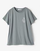 【ドゥクラッセ/DoCLASSE】のコットン混・グラフィックTシャツ 大人の最旬トレンドファッション＆コーディネート founy(ファウニー) ファッション Fashion レディースファッション Fashion for Women トップス・カットソー Cut & Sew Tops シャツ・ブラウス・オフィスカジュアル Elegant Blouses & Button-Ups ロングTシャツ・Tシャツ Longline T-Shirts & Tees カットソー・ベーシックTシャツ Cut-and-Sewn Tops / Stretch Tees & Basics 新作・新入荷 New Arrivals / New In カットソー Cut and Sewn Top グラフィック Graphic, Graphic Design プリント Print, Printed Pattern メタリック Metallic, Shiny Finish モノトーン Monotone, Black and White 人気 Popular, Best Seller thumbnail ブルーグレー|ID: prp329100004985551 ipo3291000000037345406