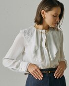 【ドゥクラッセ/DoCLASSE】のトリアセジョーゼット・ヨークフリルブラウス 大人の最旬トレンドファッション＆コーディネート founy(ファウニー) ファッション Fashion レディースファッション Fashion for Women トップス・カットソー Cut & Sew Tops シャツ・ブラウス・オフィスカジュアル Elegant Blouses & Button-Ups 新作・新入荷 New Arrivals / New In シルク Silk, 100% Silk スタンド Stand Collar, Upright Stand フリル Frill, Ruffle リュクス Luxury, Elegant, High-End, Chic A/W・秋冬 Autumn/Winter thumbnail ホワイト|ID: prp329100004987880 ipo3291000000037366108