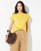 【ドゥクラッセ/DoCLASSE】の14番リネン・スカラップ袖ブラウス 大人の最旬トレンドファッション＆コーディネート founy(ファウニー) ファッション Fashion レディースファッション Fashion for Women トップス・カットソー Cut & Sew Tops シャツ・ブラウス・オフィスカジュアル Elegant Blouses & Button-Ups スカラップ Scallop, Scalloped Edge スタンド Stand Collar, Upright Stand リネン Linen, Linen Fabric レース Lace, Lace Fabric 夏 Summer thumbnail イエロー|ID: prp329100004992399 ipo3291000000037388400
