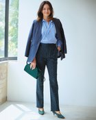 【ドゥクラッセ/DoCLASSE】のミラクルストレッチ・スリム72cm 大人の最旬トレンドファッション＆コーディネート founy(ファウニー) ファッション Fashion レディースファッション Fashion for Women パンツ Pants & Trousers ストレッチ Stretch, Stretchy Fabric スリム Slim, Slim Fit センター Center, Center Line パターン Pattern, Design Print フロント Front, Front Design レギンス Leggings, Stretch Pants 人気 Popular, Best Seller thumbnail ネイビー&times;グリーン|ID: prp329100004993223 ipo3291000000037396512