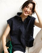 【ドゥクラッセ/DoCLASSE】のカットワークコットン・ノースリーブシャツ 大人の最旬トレンドファッション＆コーディネート founy(ファウニー) ファッション Fashion レディースファッション Fashion for Women トップス・カットソー Cut & Sew Tops キャミソール&ノースリーブ Camisoles & Sleeveless Tops シャツ・ブラウス・オフィスカジュアル Elegant Blouses & Button-Ups 新作・新入荷 New Arrivals / New In ノースリーブ Sleeveless, No-Sleeve フェミニン Feminine, Girly ワーク Workwear, Utility Style エレガント 上品 Elegant thumbnail ミッドナイトブルー|ID: prp329100004993239 ipo3291000000037396627