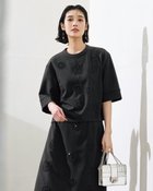 【ドゥクラッセ/DoCLASSE】のストレッチダブルクロス・ビジューブラウス 大人の最旬トレンドファッション＆コーディネート founy(ファウニー) ファッション Fashion レディースファッション Fashion for Women ワンピース Dresses 新作・新入荷 New Arrivals / New In サマー Summer, Summer Style サークル Circle, Round Design セットアップ Set-Up, Coordinated Outfit ビジュー Bijou, Jewel-like Accent フォルム Silhouette, Form フレア Flare, Flared ボックス Boxy, Box Shape 半袖 Short Sleeve, Half Sleeve thumbnail ブラック|ID: prp329100004993260 ipo3291000000037396729