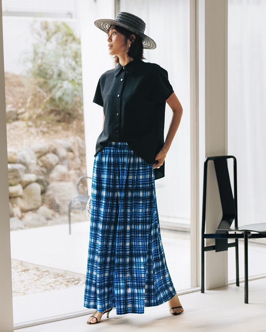 【ドゥクラッセ/DoCLASSE】のUVスラブ・スーパーワイドパンツ インテリア・キッズ・メンズ・レディースファッション・服の通販 founy(ファウニー) 　ファッション　Fashion　レディースファッション　Fashion for Women　パンツ　Pants & Trousers　新作・新入荷　New Arrivals / New In　おすすめ　Recommended / Our Picks　カットソー　Cut and Sewn Top　フェミニン　Feminine, Girly　ロング　Long, Long-Length　ワイド　Wide, Wide Fit　今夏　This Summer　夏　Summer　旅行　Travel　チェック|ID: prp329100004993270 ipo3291000000037396777