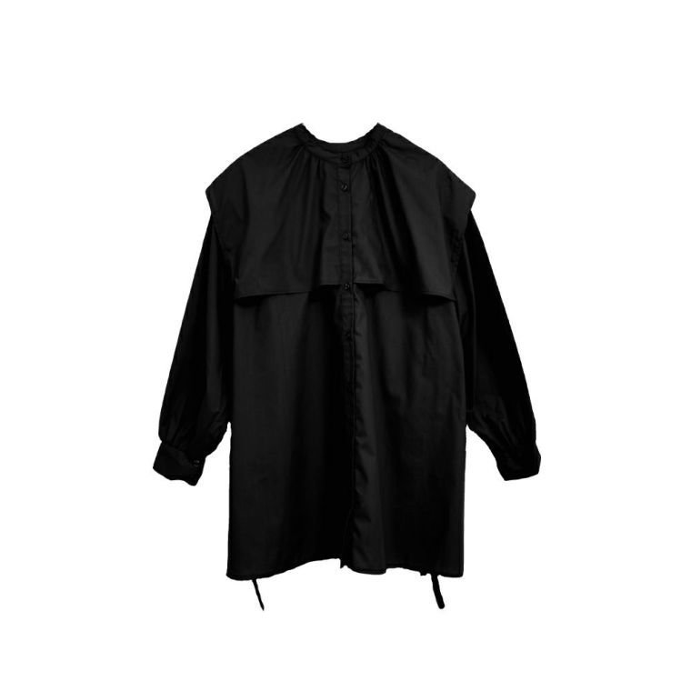 【アクアガレージ/aquagarage】の【最終値下げ価格】サイドリボンケープシャツ インテリア・キッズ・メンズ・レディースファッション・服の通販 founy(ファニー) 　ファッション　Fashion　レディースファッション　Fashion for Women　トップス・カットソー　Cut & Sew Tops　シャツ・ブラウス・オフィスカジュアル　Elegant Blouses & Button-Ups　エアリー　Airy Texture　クラシカル　Classical, Vintage-Inspired　スタンド　Stand Collar, Upright Stand　プチプライス・低価格　Affordable / Budget Price　ヨーク　Yoke, Yoke Design　ブラック|ID: prp329100003784938 ipo3291000000033317514