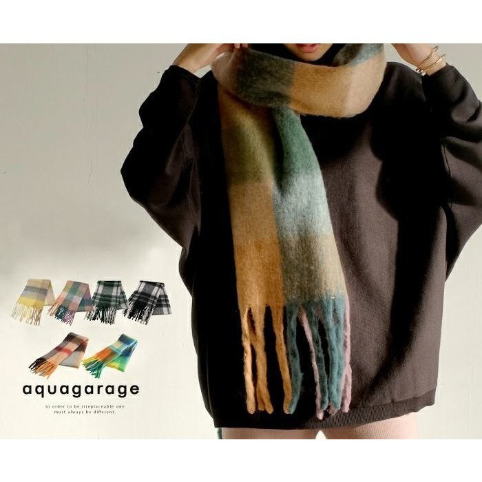 【アクアガレージ/aquagarage】の【最終値下げ価格】太フリンジチェック柄マフラー インテリア・キッズ・メンズ・レディースファッション・服の通販 founy(ファニー) https://founy.com/ ファッション Fashion レディースファッション Fashion for Women アウター Coat / Outerwear Collection ストール Soft & Warm Scarves マフラー・スヌード / 冬小物の定番 Scarves & Mufflers ストール Stole, Wrap チェック Check, Plaid, Tartan フリンジ Fringe, Tassel プチプライス・低価格 Affordable / Budget Price マフラー Scarf, Muffler |ID: prp329100003784948 ipo3291000000034105758