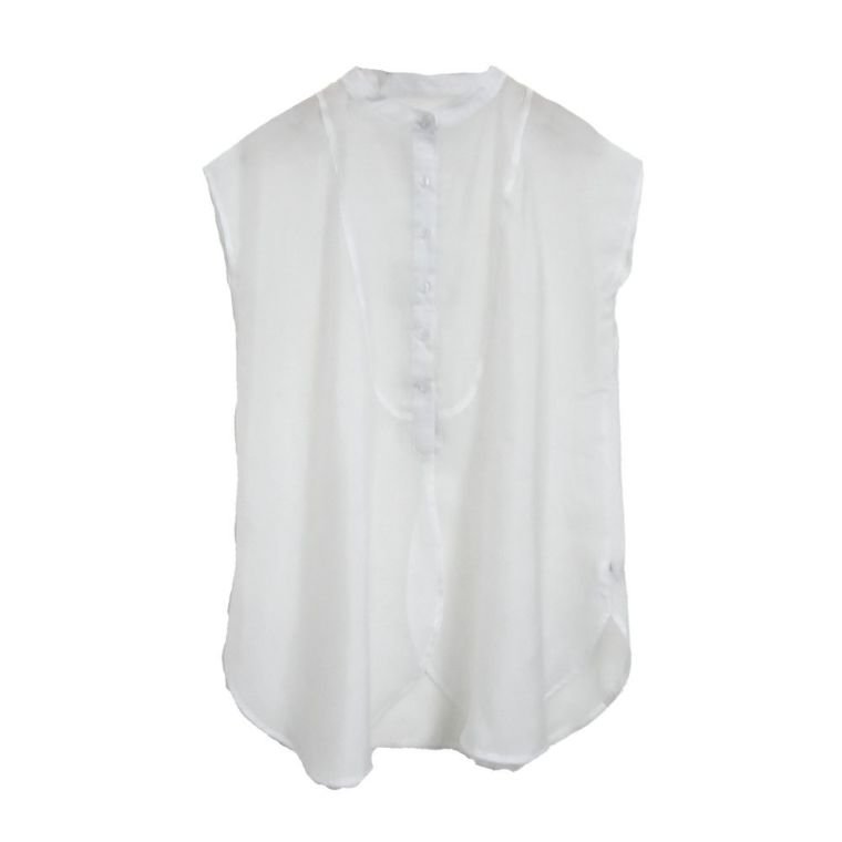 【アクアガレージ/aquagarage】のシアーバンドカラーシャツ インテリア・キッズ・メンズ・レディースファッション・服の通販 founy(ファニー) 　ファッション　Fashion　レディースファッション　Fashion for Women　トップス・カットソー　Cut & Sew Tops　シャツ・ブラウス・オフィスカジュアル　Elegant Blouses & Button-Ups　送料無料　Free Shipping　クラシカル　Classical, Vintage-Inspired　プチプライス・低価格　Affordable / Budget Price　羽織　Haori, Light Jacket　ホワイト|ID: prp329100003785085 ipo3291000000024907309
